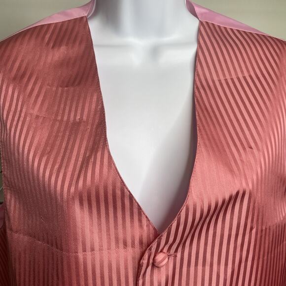 Vesuvio Napoli Men's Pink Pinstriped Vest Size S Flamboyant Vegas Tuxedo Wedding - Picture 7 of 12